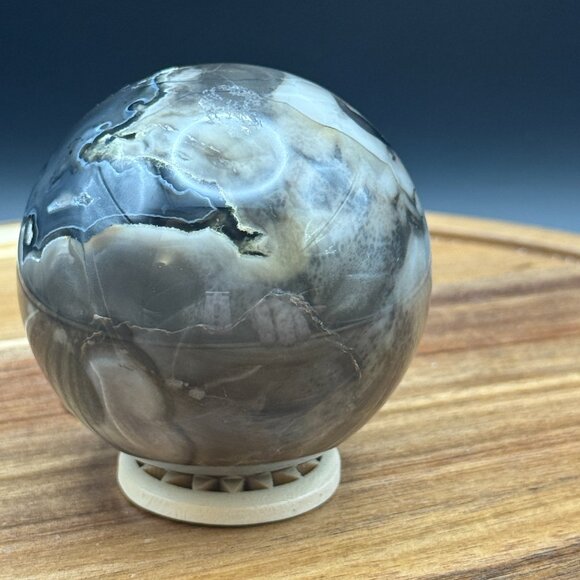 Volcanic Agate Sphere #4 62.8mm  Rocks and Minerals 318g - Picture 3 of 11